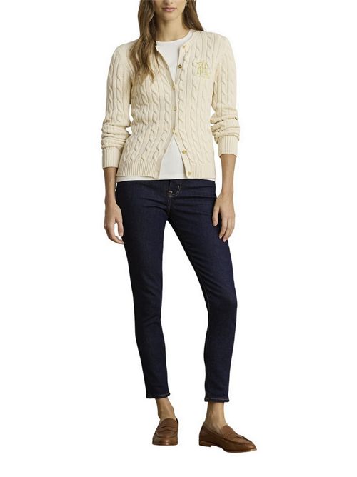 cardigan donna a trecce avorio Ralph Lauren | 200932225001